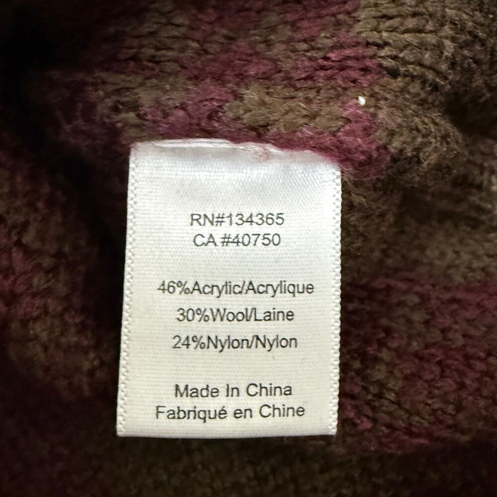 Rara Avis by Iris Apfel NWT Chunky Fringe Sweater Dress Olive Burgundy XS - Picture 9 of 13